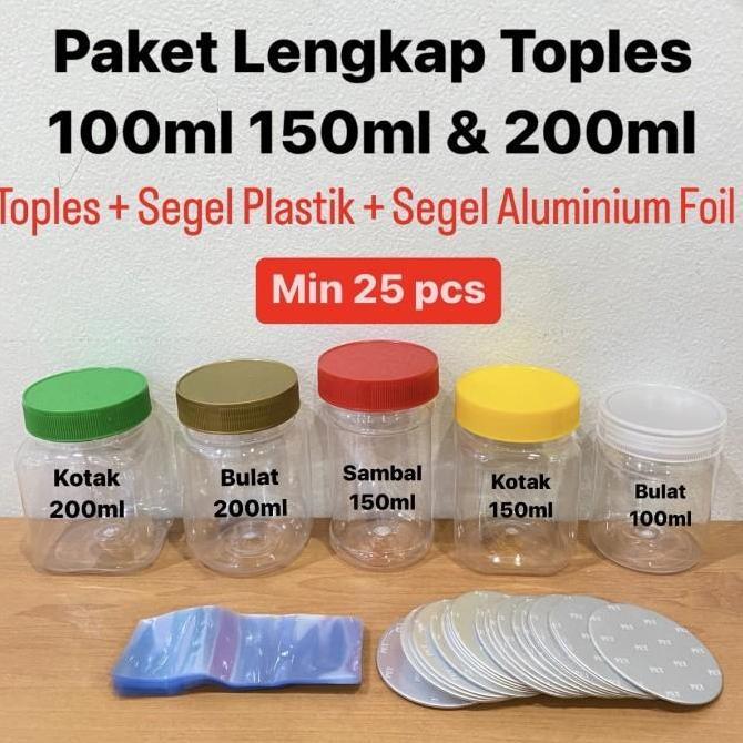 Paket Lengkap Toples 150ml 200ml + Segel Plastik + Segel Aluminium
