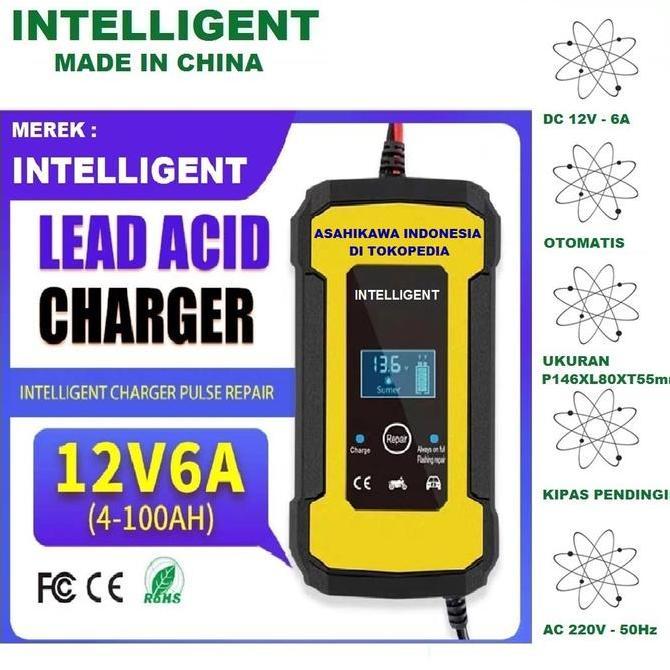 Intelligent fast charger accu cas aki mobil motor charger aki otomatis