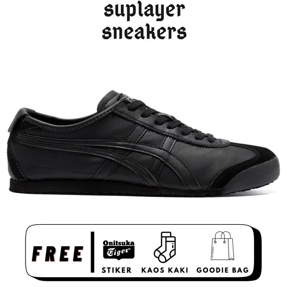 Sepatu Onitsuka Tiger Mexico 66 All Black Sepatu Pria Wanita Sneakers Full Black Casual Keren Terlar