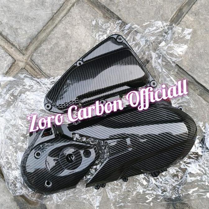 DR247 - Paket Cover Carbon Tutup Cvt / Tutup Filter / Tutup Keong Beat New Deluxe / Beat Street / Ge