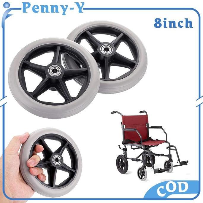 POALA Roda Depan Kursi Roda 8 Inch Roda Kursi Roda Ban Mati Kursi Roda