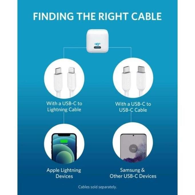 Anker PowerPort III Nano 20W USB-C Adapter Apple iPhone 12 Pro - A2633 Terlaris