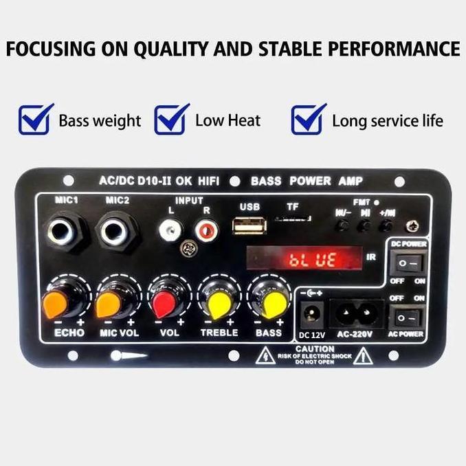AMPLIFIER BOARD 12V AC 220V AMPLIFIER AMPLI MINI BOARD AUDIO BLUETOOTH USB FM RADIO TF PLAYER SUBWOO