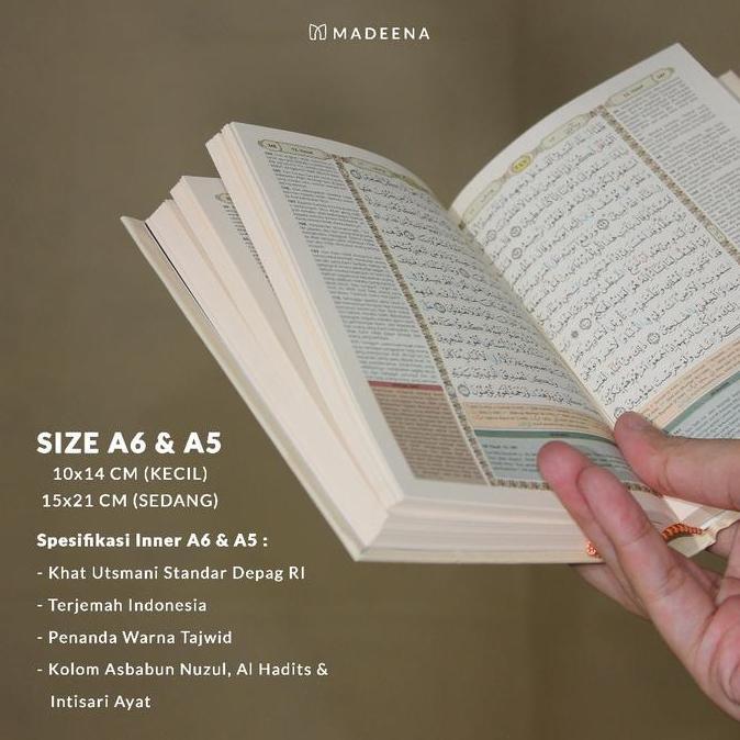 Mushaf AlQuran Kecil Saku Sedang Terjemahan Tajwid Warna Resleting A7 A6 A5 - Reeyana Zipper LA
