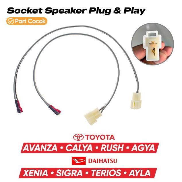 KABEL SOKET PNP SPEAKER MOBIL TOYOTA DAIHATSU AVANZA / XENIA / CALYA / SRA / RUSH / TERIOS / AGYA / 