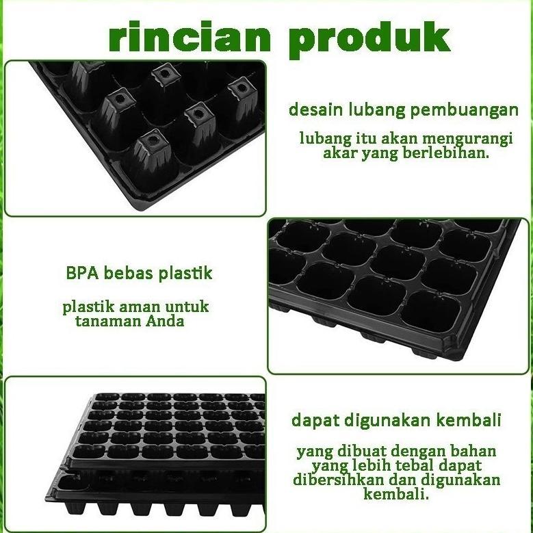 Bisa Cod 10PcsTray Trai Semai Pot Tray 32 50 72 98 105 128 200Lubang - Tray Semai ><