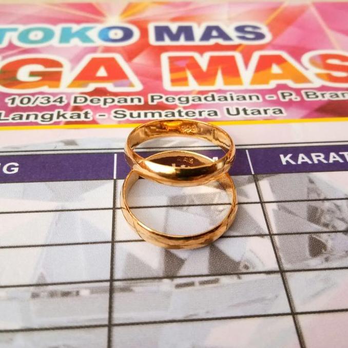 cincin tunangan emas asli kadar 99.9%