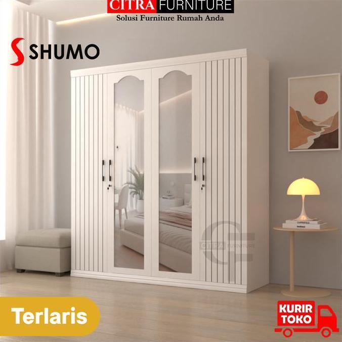 Lemari Pakaian Besi 4 Pintu Ayun Minimalis | Lemari Baju Swing