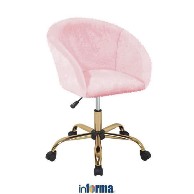 Informa Vanya Kursi Belajar Anak - Pink Bangku Putar Tempat Duduk Kursi Rias Gaming Komputer