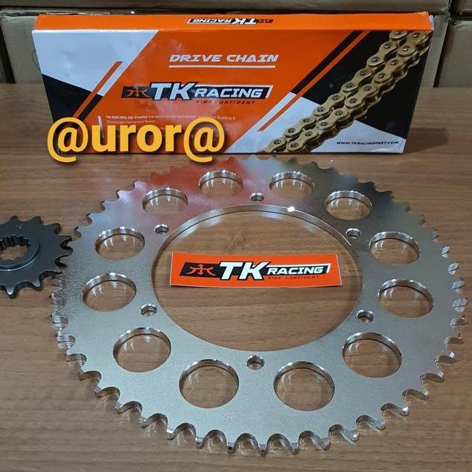 Gear Set Tk Klx 230 / 250 & Rantai Tk 520 Hs Gold Original@