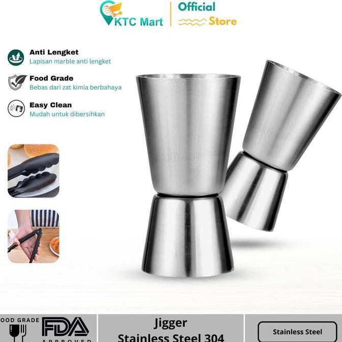 Jigger Stainless Steel Gelas Ukur Minuman Measure Cup Takaran Sirup Gelas Takar Minuman Allshop