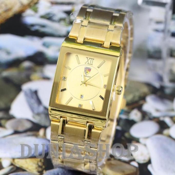 BL23 }} [ Real Pict } Jam Tangan Wanita Leopard 8022G Anti Air