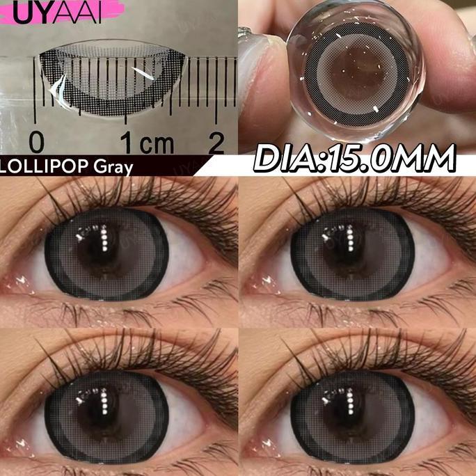 Eyex- CodUyaai Softlens Lollipop Brown Gray Mirage Gray Brown/Diamonds Eye Soflen Lensa Kontak Norma