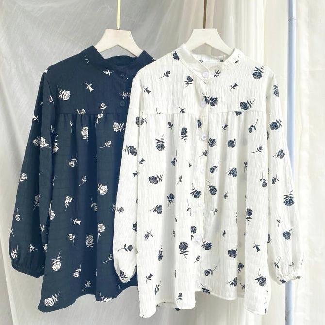 Premium Crinkle Motif Rose | VELLA Blouse Crinkle PG