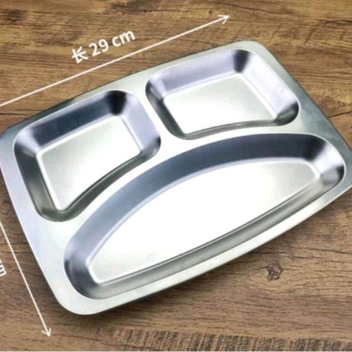 lunch box 5 sekat / piring makan stainless stell 5 sekat / wadah saji stainless 5 sekat / lunch box 