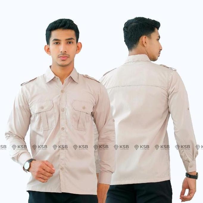 Baju Kemeja PDL PDH Pakaian Kerja Dinas Lapangan Outdoor Pria Wanita Lengan Panjang Bisa Custom Bord