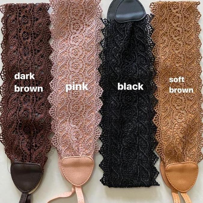 Wwpx- Vendi - Ikat Pinggang Wanita Sabuk Lebar Belt Fashion Korea Obi Lebar Kulit Renda Black Pink