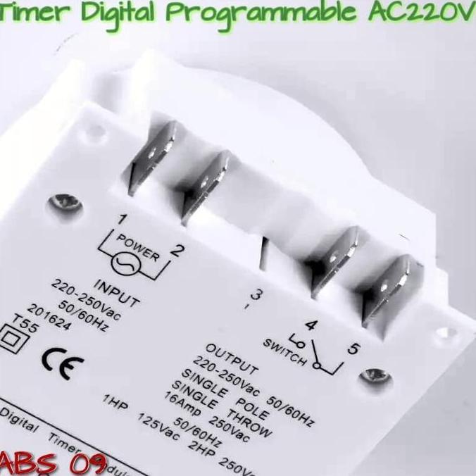 Timer Digital saklar otomatis alat on off lampu listrik AC220v AC 220v