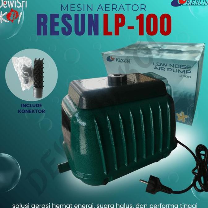 Resun LP100 Low Noise Air Pump Pompa Udara Kolam Ikan Koi & Aerator Kolam Besar Hemat Energi