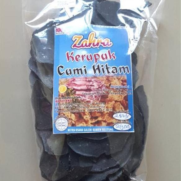 Kerupuk mentah hitam tinta cumi oleh oleh khas belitung laskar pelangi SS