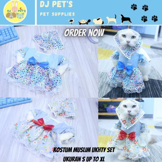 baju kucing baju lebaran kucing baju gamis hijab untuk kucing