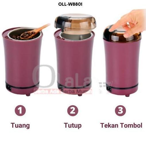 Mesin Blender Chopper Bubuk Pengiling Kopi Cabe Beras Kacang Biji Portable Multifungsi Stainless Den