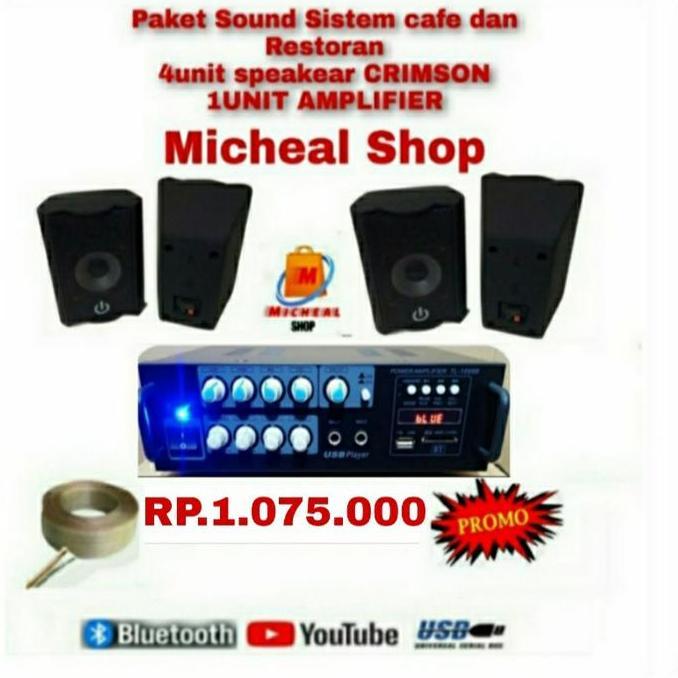 Paket Sound sistem Cafe dan Restoran Indor 4speakear 1unit ampli