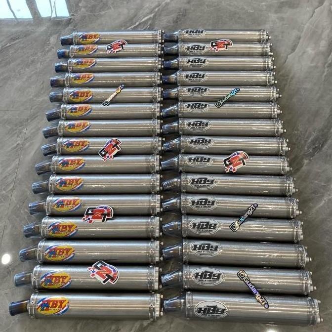 Promo KNALPOT SILENCER SLENCER SLENSER HBY TITANIUM HBY CARBON TITANIUM ORIGINAL HBY THAILAND Diskon