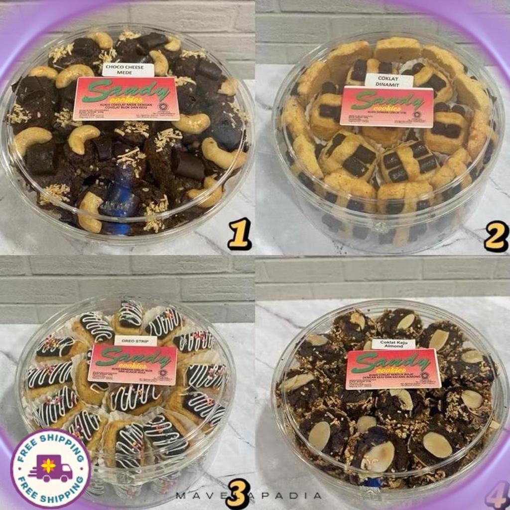 Sandy Cookies Special / Spesial (Merah) Toples Tin Sedang (Exp Panjang) Nastar / Kastengel / Sagu Ke
