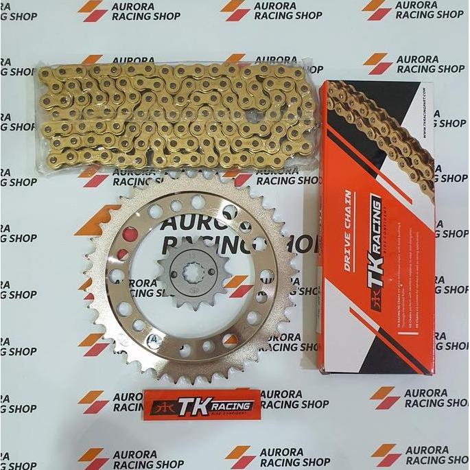 Promo Gear Set TK 520 Honda CBR 250 Old / Thailand / CBR 250 R & Rantai TK 520 HS Gold Diskon