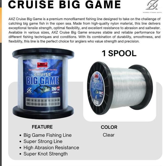 Senar Pancing Laut Cruise Big Game Axz Premium Monofilament Allshop
