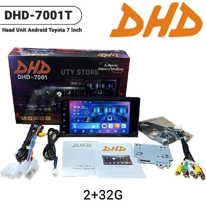 Head Unit ANDROID 7 Inch (Plug and Play Ukuran dan Socket TOYOTA) Double Din Tape Mobil Android DHD-