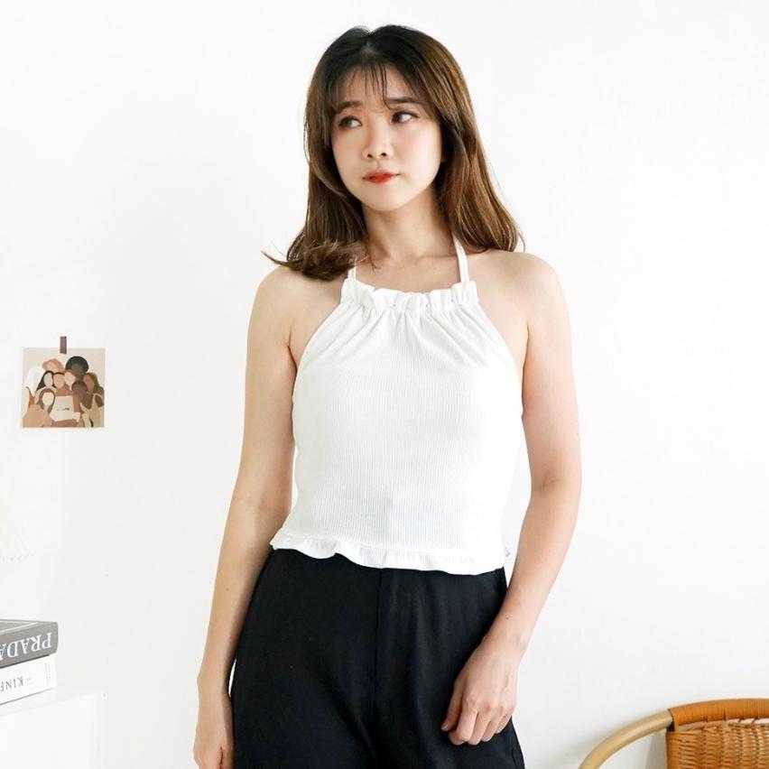 Awet Cavalu Knit Korean Crop Tank Top Rajut Korea Crop Top Tengtop 214