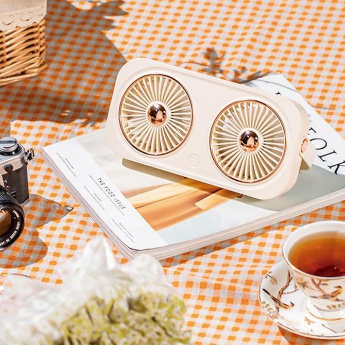 INONE Kipas Angin Portable 2000mAh USB 5V 3-Wind Speeds Optional Dual