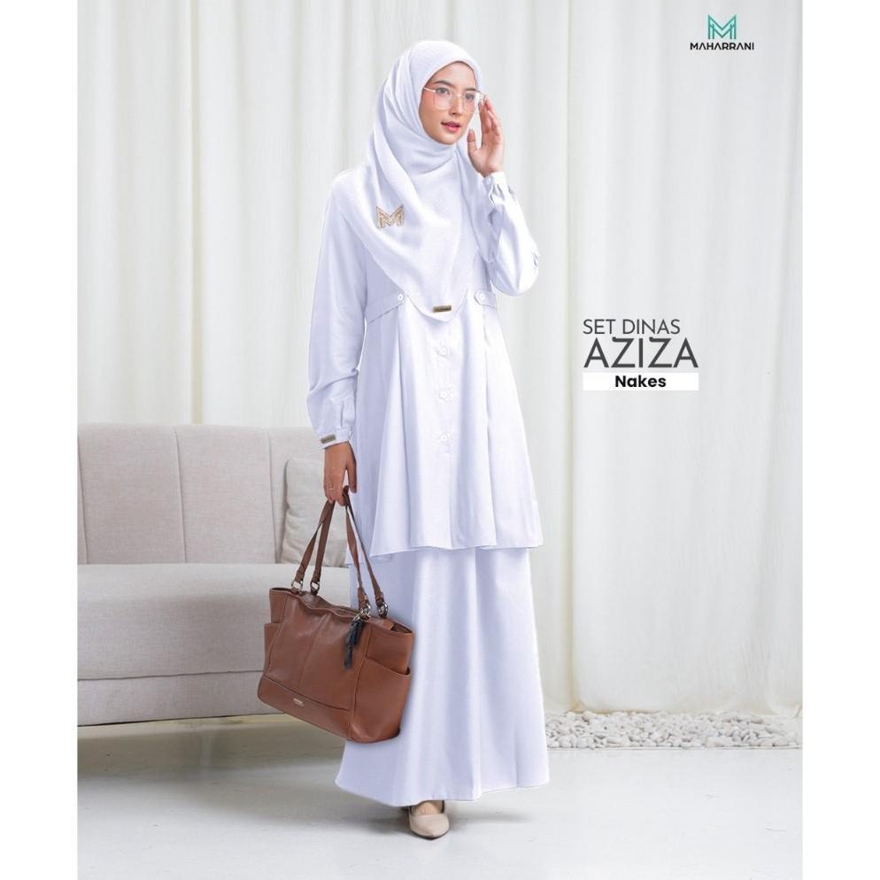 best sale one set dinas, aziza one set, set dinas, set baju kerja, tunik kerja, seragam pns, seragam
