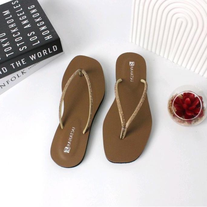 DV332 >> Sandal Flat Wanita Dewasa Jepit Full Mutiara Trendi 2024 Shoes karet jepitwanita Sendal