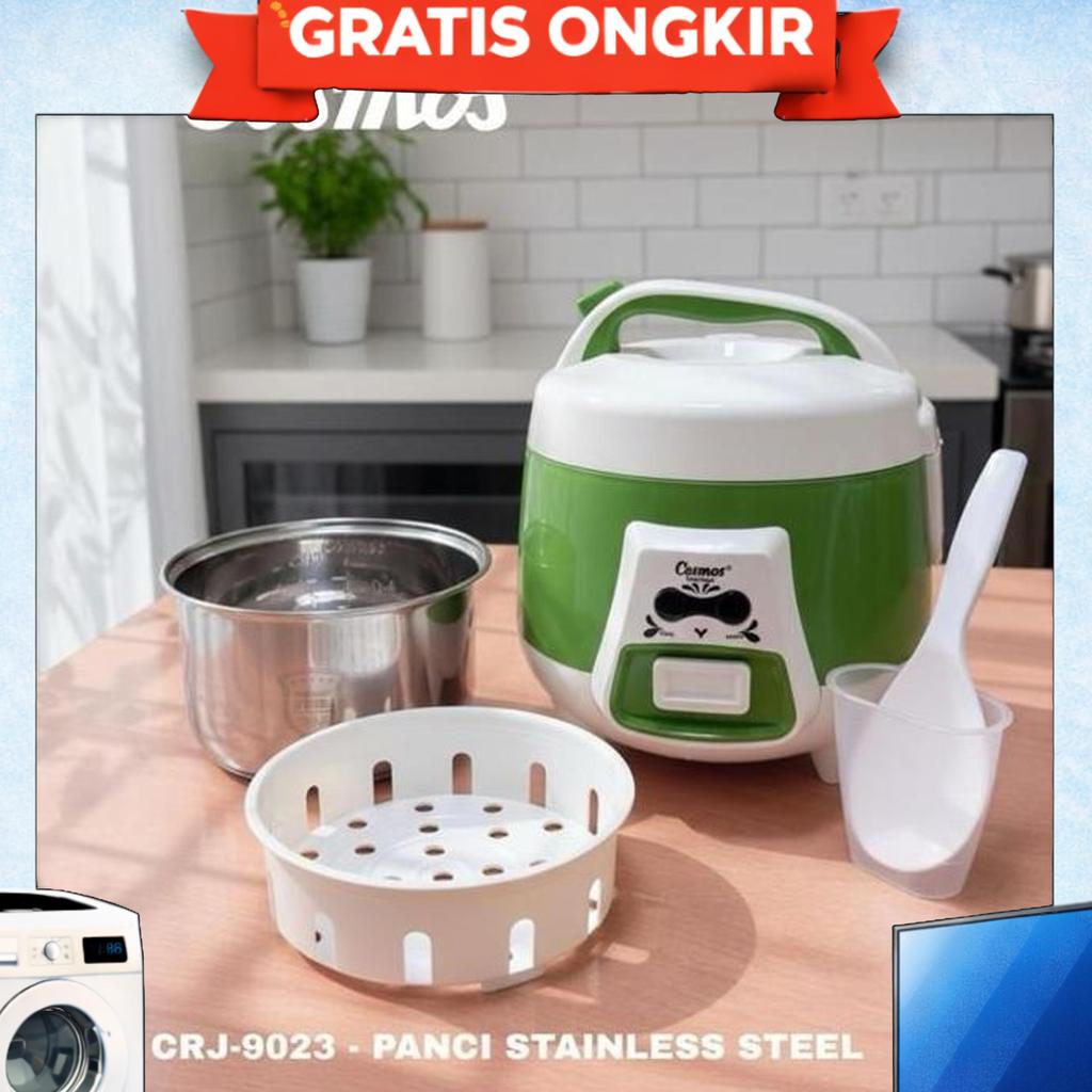 Cosmos Crj-9023 Rice Cooker 0.6L Panci Stainless Steel Sus 304 - Green