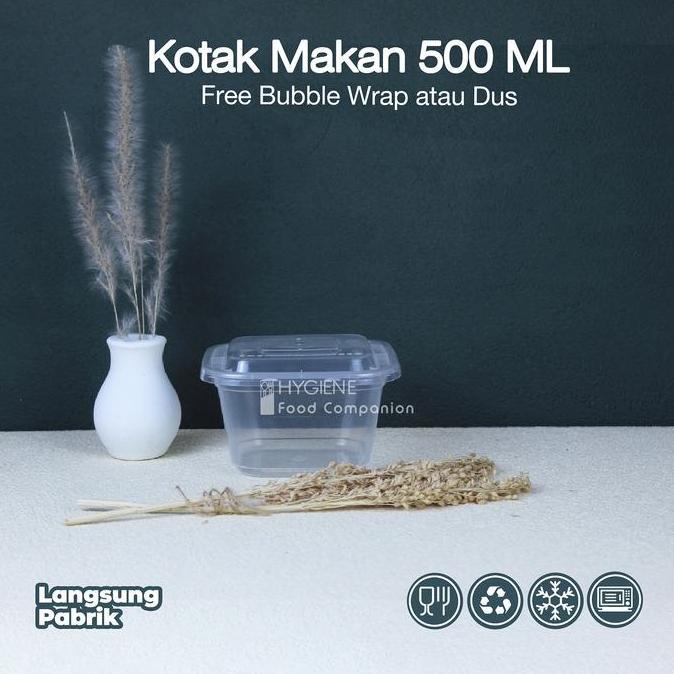 Kotak Makan 500 Ml Plastik / Thinwall / Food Container Persegi 500Ml
