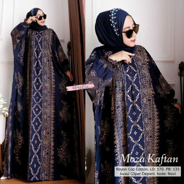 BIG SALE TERBARU MOZA KAFTAN UNIQUE ORI JUMBO BUSUI RESLETING DEPAN RAYON GRADE A BISA COD