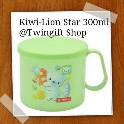 Gelas/Mug Plastik Tutup, Lion Star-Kiwi Mug, 300 Ml.(Khusus Gojek).