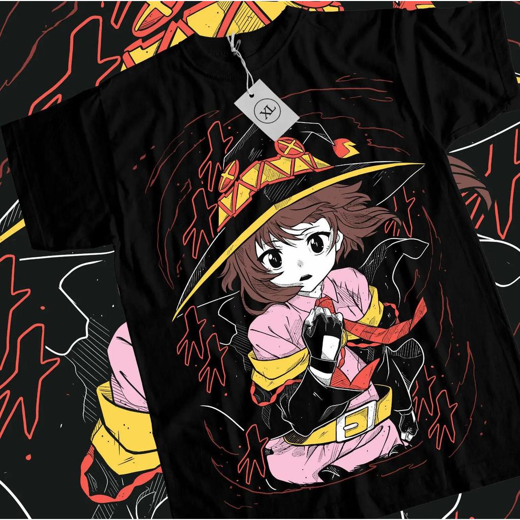 Konosuba Megumin T-Shirt Waifu Kawaii Anime Japanese Unisex Black Short sleeve