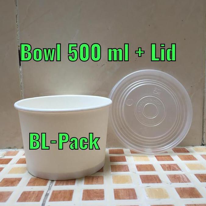 Paper Bowl 500 Ml Dengan Tutup