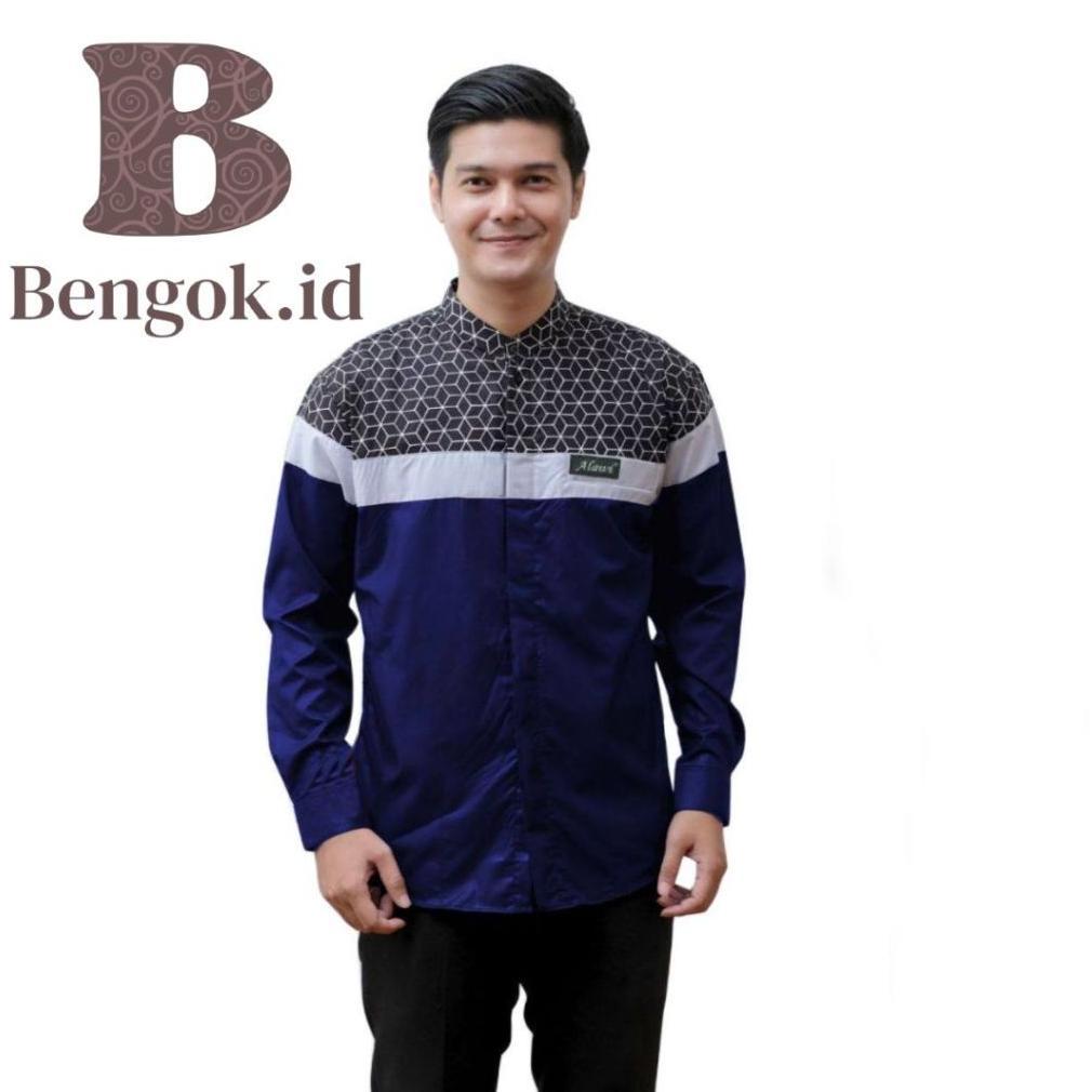 Limited Kemeja Koko Lengan Panjang Dewasa Motif Senopati Warna Coksu - Baju Koko Dewasa Motif Senopa