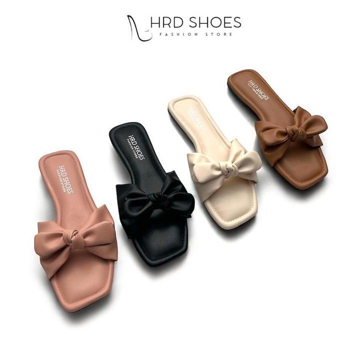DV341 - Sandal Flat Teplek Pita Kupu Kupu Empuk Nyaman | Sandal Wanita Flat Selop Pita AIRIN | hrd s
