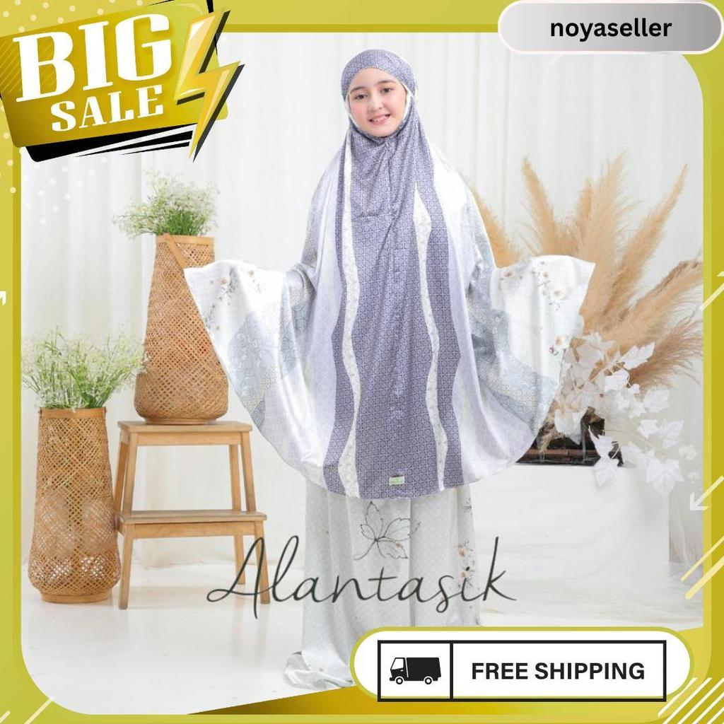 Mukena Anak 2 In 1  Armani Satin Silk  Motif Cantik Sd Kisaran 8,9,10,11,12,13 14 15 Tahun Termurah
