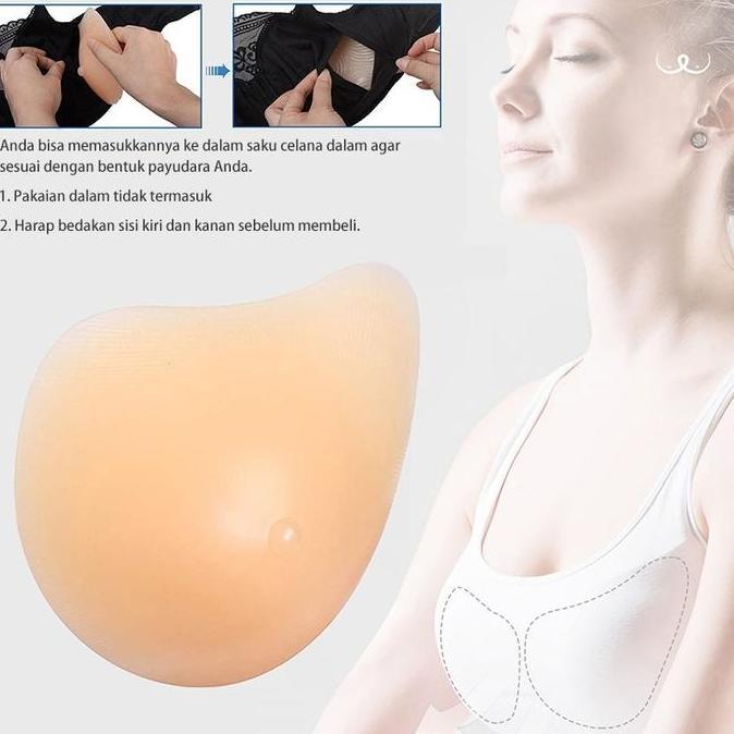 GHURDI 1 Buah Payudara Palsu Spiral Silicone Silikon Bra Mastektomi Silikon Bra Mastektomi Insert Pa