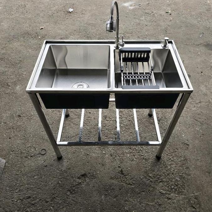 Kitchen Sink Porteble Stainles 2 Lubang/ Kitchen Sink 8245 Stainles / Wastafel Cuci Piring 82*45 Sta