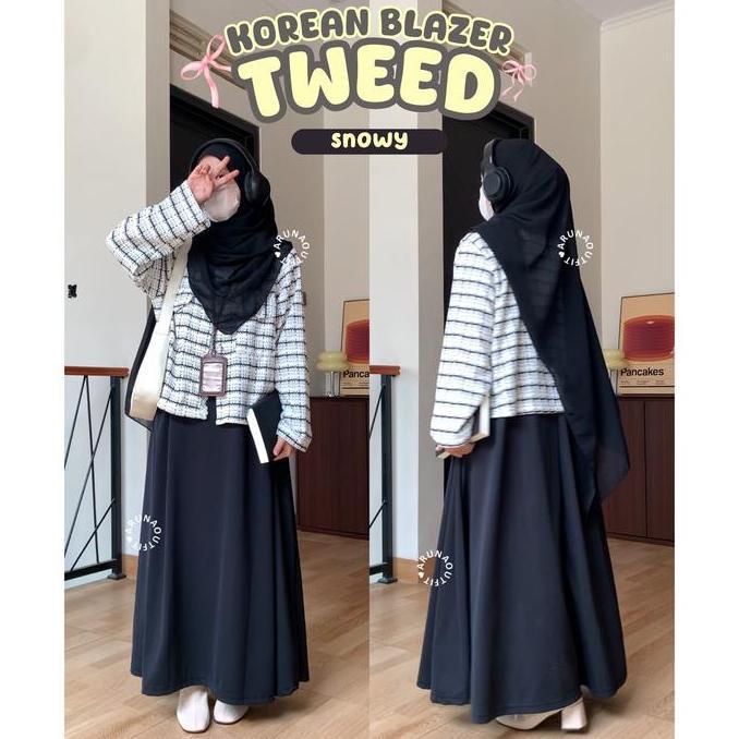 DF350 - KOREAN BLAZER TWEED || SET BLAZER TWEED BY ARUNAOUTFIT