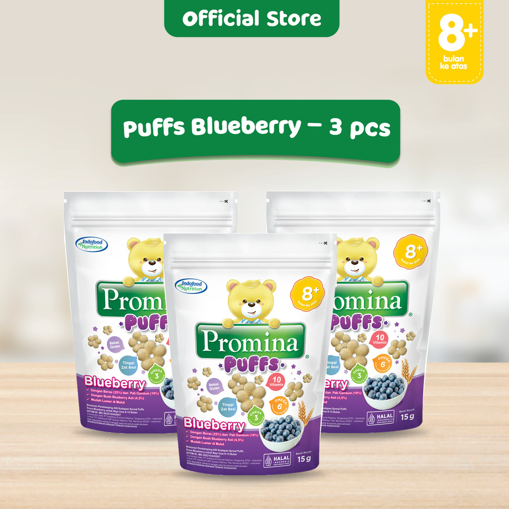 Promina Puffs Blueberry 15 g x 3 pcs