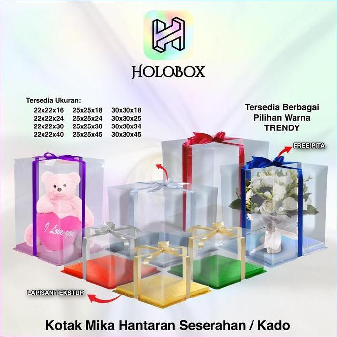 Cake Box Kotak Kue Mika Transparan Dus Hadiah - Tutup Mika 25X25